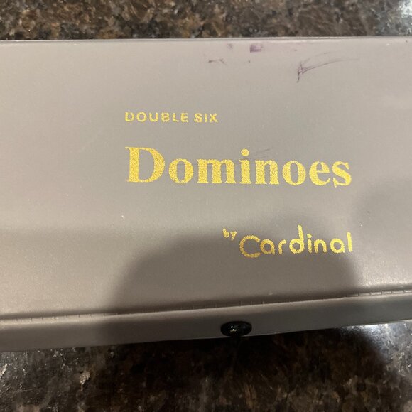 🌈Vtg Dominoes Double 6-Cardinal Gray Vinyl Case - Picture 3 of 4